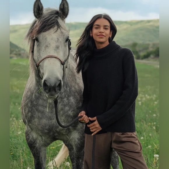 Jenni Kayne Cashmere Turtleneck Sweater Black Size Large/Medium Like New! HP🥳 - Picture 2 of 13